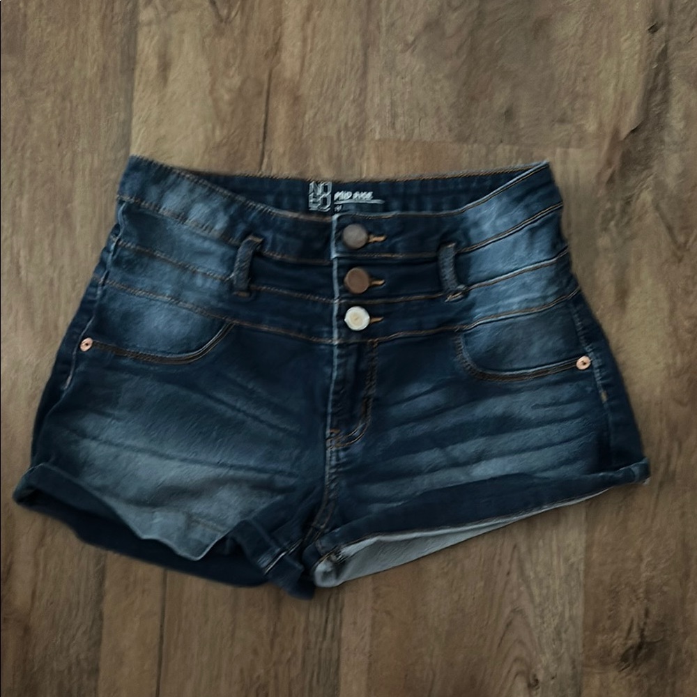 NOBO High Waist Blue Denim Shorts